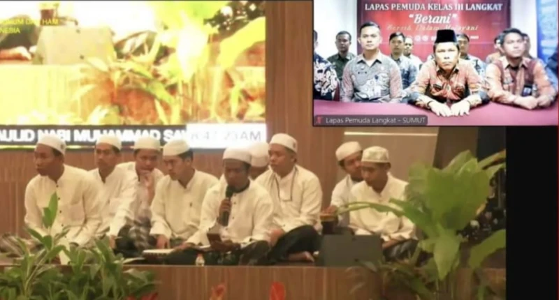 Lapas Pemuda Langkat Kelas III Ikuti Maulid Nabi Muhammad SAW Bersama Kemenkumham - DigitalMediaPublic